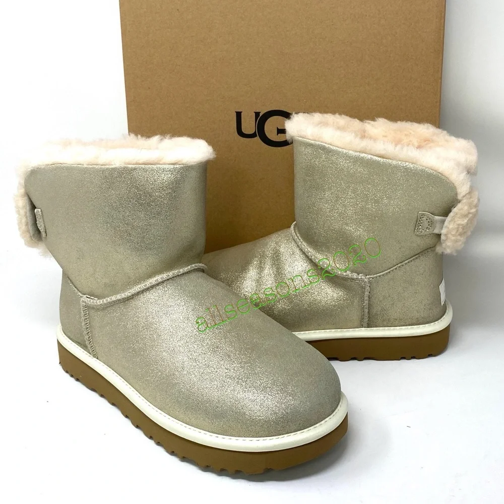 💥MEGA SALE!💥UGG Women’s Boots Arielle Sparkle Boot Fur Gold Size 6 1112090 - Picture 9 of 11